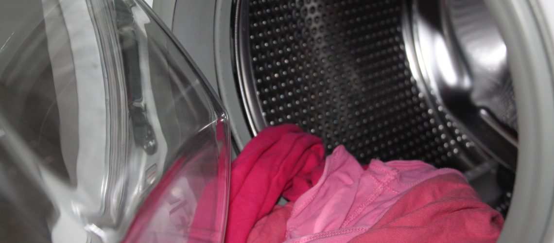washing machine with clothes
